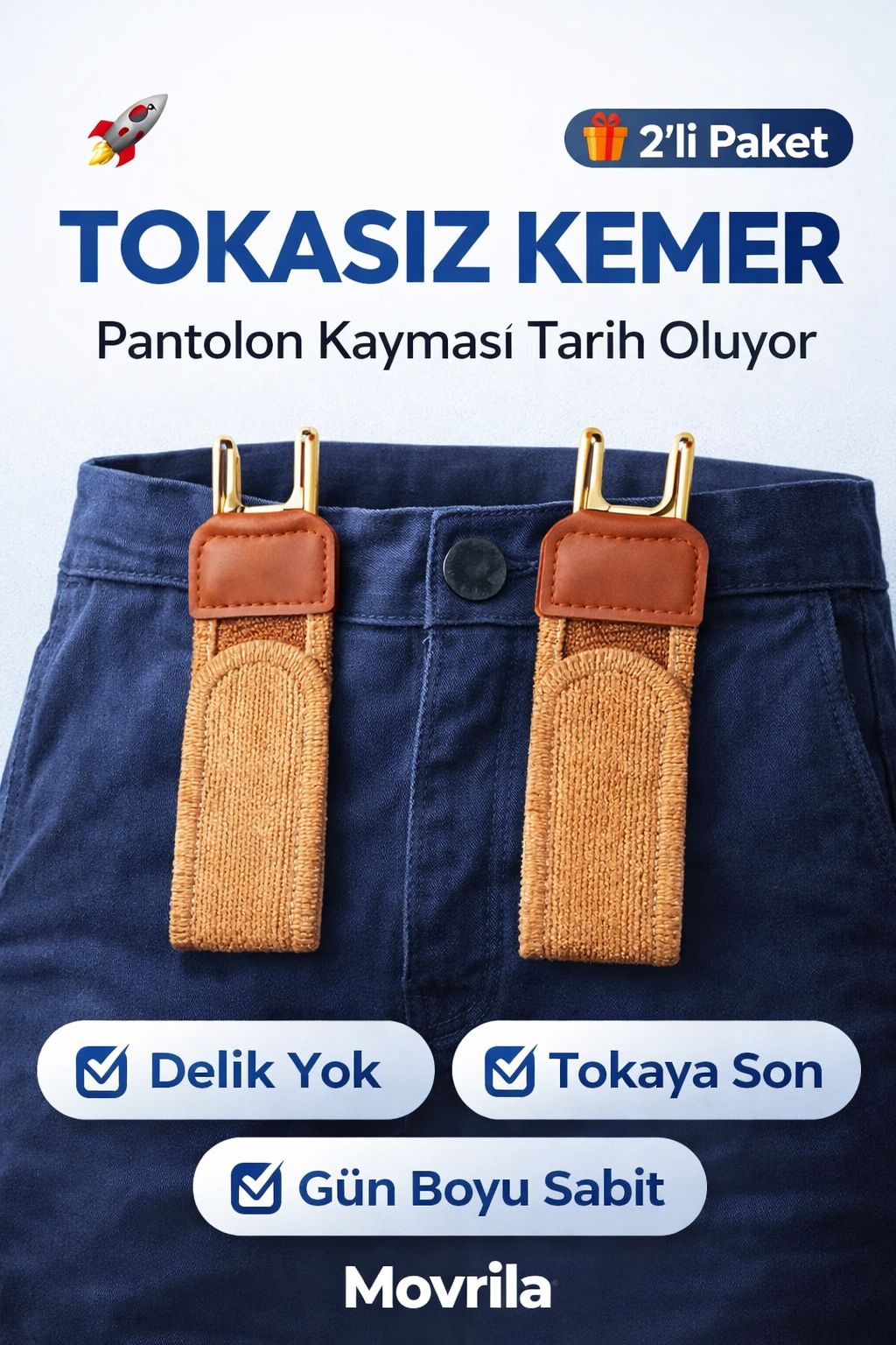Movrila™ Premium Tokasız Kemer